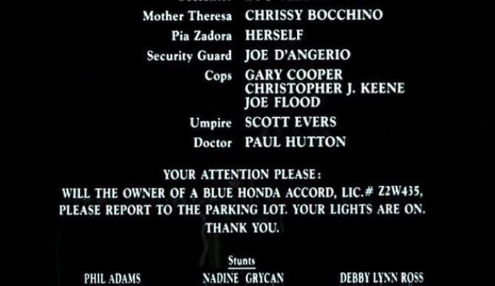 The End Credits For Naked Gun 33 1/3 Have A Section Telling A Car Owner That Their Lights Were Left On