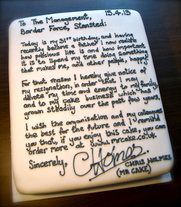 So, My Brother-In-Law Has Resigned From His 9-To-5 Job In Spectacular Fashion. Jerry Maguire Meets Masterchef