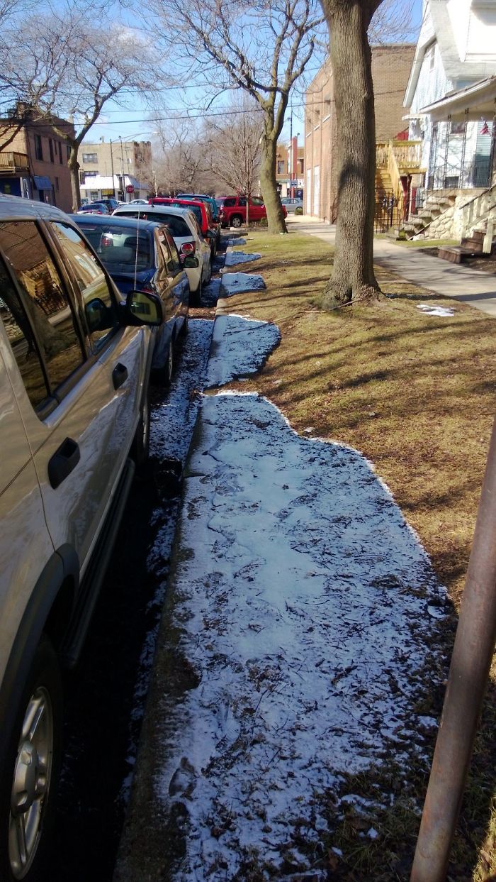 The Shade Left Near Perfect Outlines In The Snow