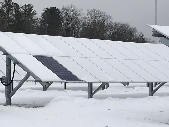 A Single Solar Panel Lost Its Snow