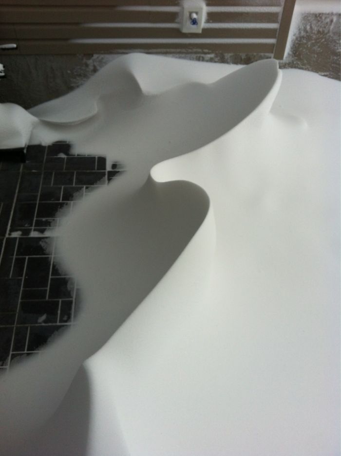 The Snow In My Front Yard Formed Like This. Awesome