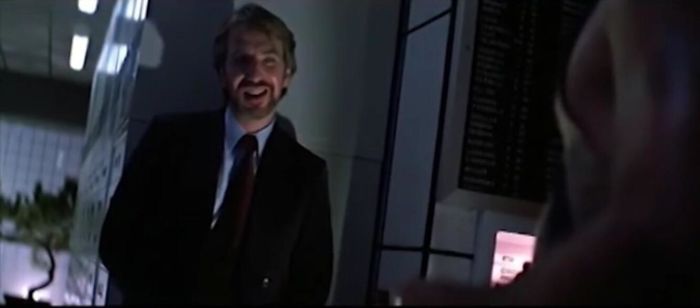 In Die Hard (1988) When John Is Talking To Hans In Disguise As “Bill Clay,” This Is The Only Scene That Takes Place At A Dutch Angle In The Whole Movie. Dutch Angles Convey Suspicion And Unease, But Actually Comes From “Deutsch” Angle Which Means German
