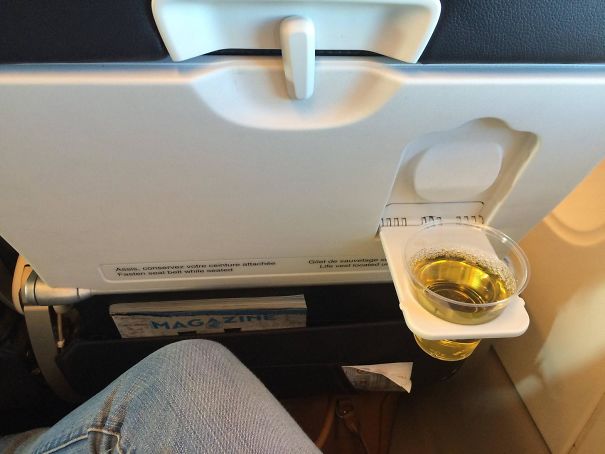 My Airfrance Flight Had A Cup Holder On The Outside Of The Tray So You Can Have More Space And Enjoy Your Beverage