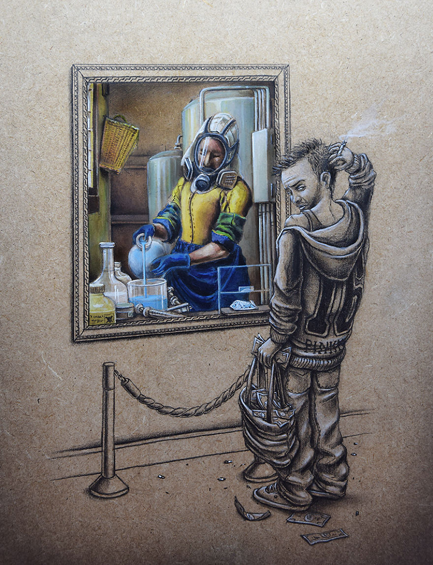 French Artist Re-Imagines Iconic Paintings Adding A Dark Twist French Artist Re-Imagines Iconic Paintings Adding A Dark Twist