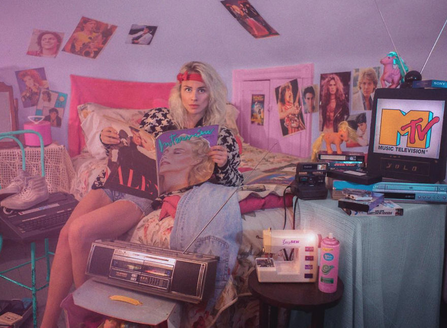 I Created 'The Evolution Of Bedrooms' By Rearranging My Parents Guest Room And Only Using Objects Found In Their House