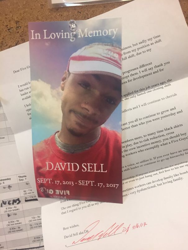 I've Been Working At Five Guys For Almost Four Years And I Wanted To Put In My 2 Week Notice The Best Possible Way