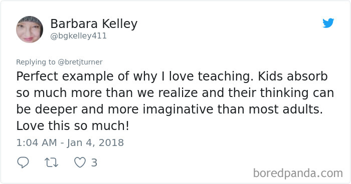 Barbara Kelley tweets about unexpected first graders' response to classroom riddle. Barbara Kelley tweets about unexpected first graders' response to classroom riddle.