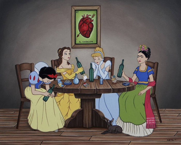 Artist Makes Disney Characters Struggle With The Reality Of Our Modern World And The Result Is Controversial