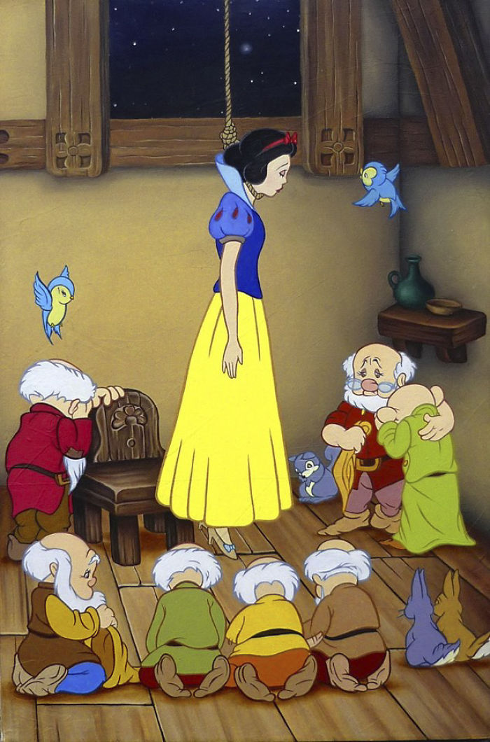 Artist Makes Disney Characters Struggle With The Reality Of Our Modern World And The Result Is Controversial