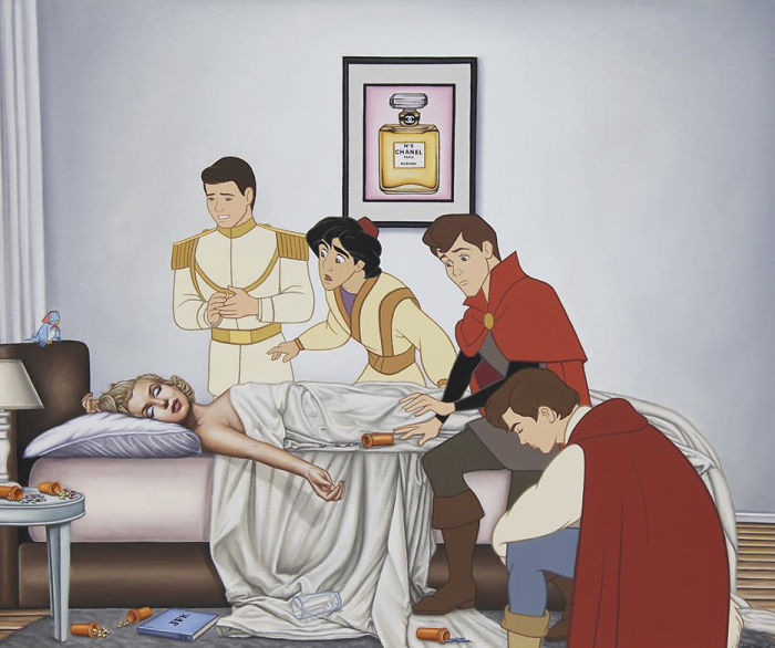 Artist Makes Disney Characters Struggle With The Reality Of Our Modern World And The Result Is Controversial