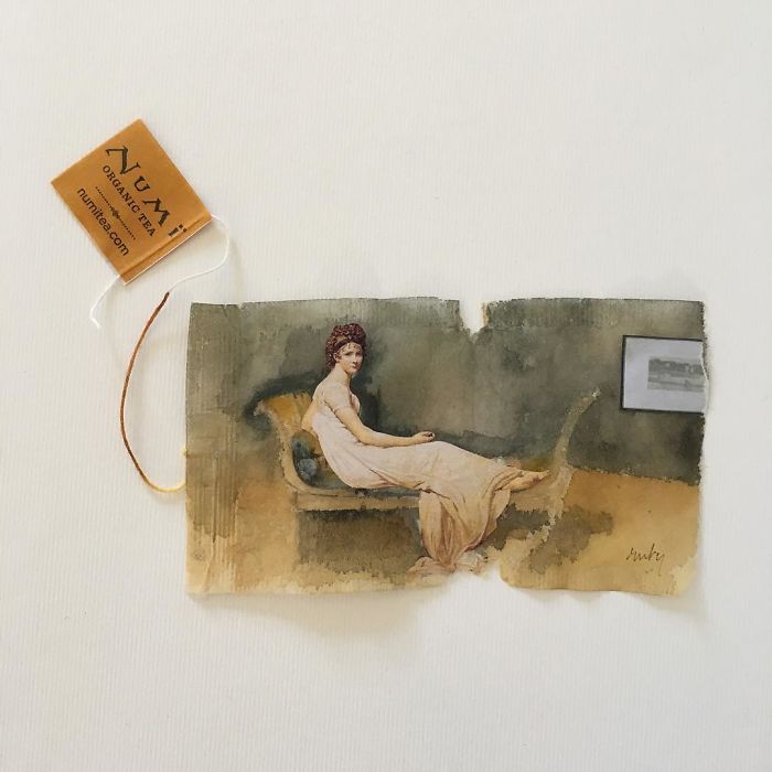 Artist Makes Incredible Mini Paintings In Tea Bags And The Result Is A "Big" Work Of Art