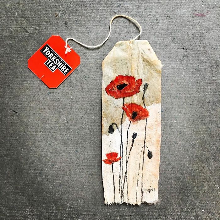 Artist Makes Incredible Mini Paintings In Tea Bags And The Result Is A "Big" Work Of Art