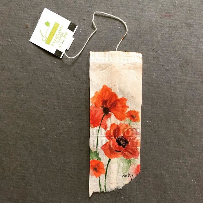 Artist Makes Incredible Mini Paintings In Tea Bags And The Result Is A "Big" Work Of Art