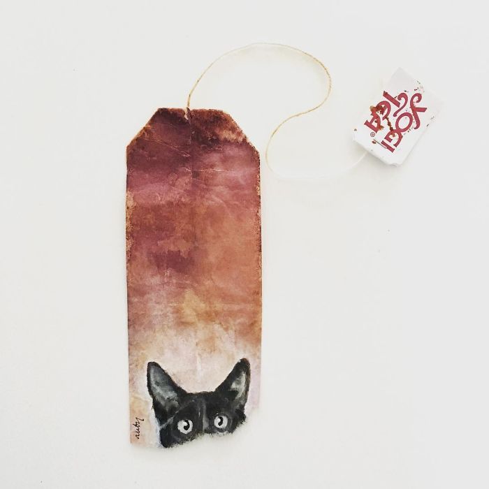 Artist Makes Incredible Mini Paintings In Tea Bags And The Result Is A "Big" Work Of Art