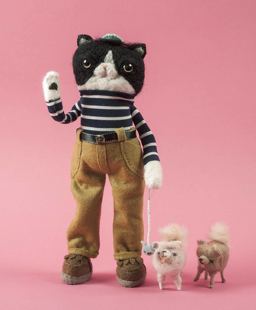 You Will Surely Want To Have A-Meet The Friendly Animals Made In Felt By The Artist Cat Rabbit