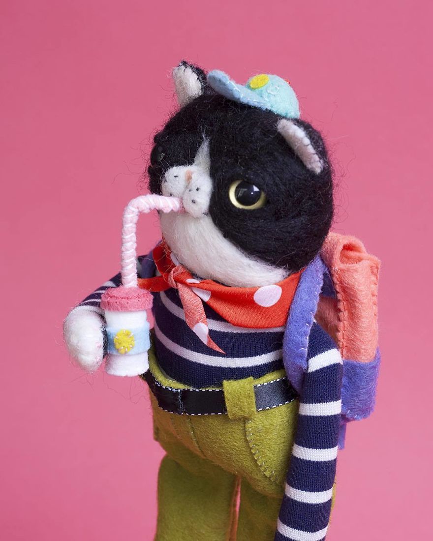 You Will Surely Want To Have A-Meet The Friendly Animals Made In Felt By The Artist Cat Rabbit