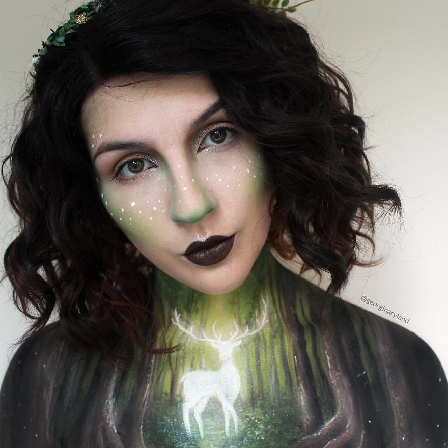 Makeup Artist Georgina Ryland Is Using Her Body As A Canvas On Instagram Creating True Masterpieces