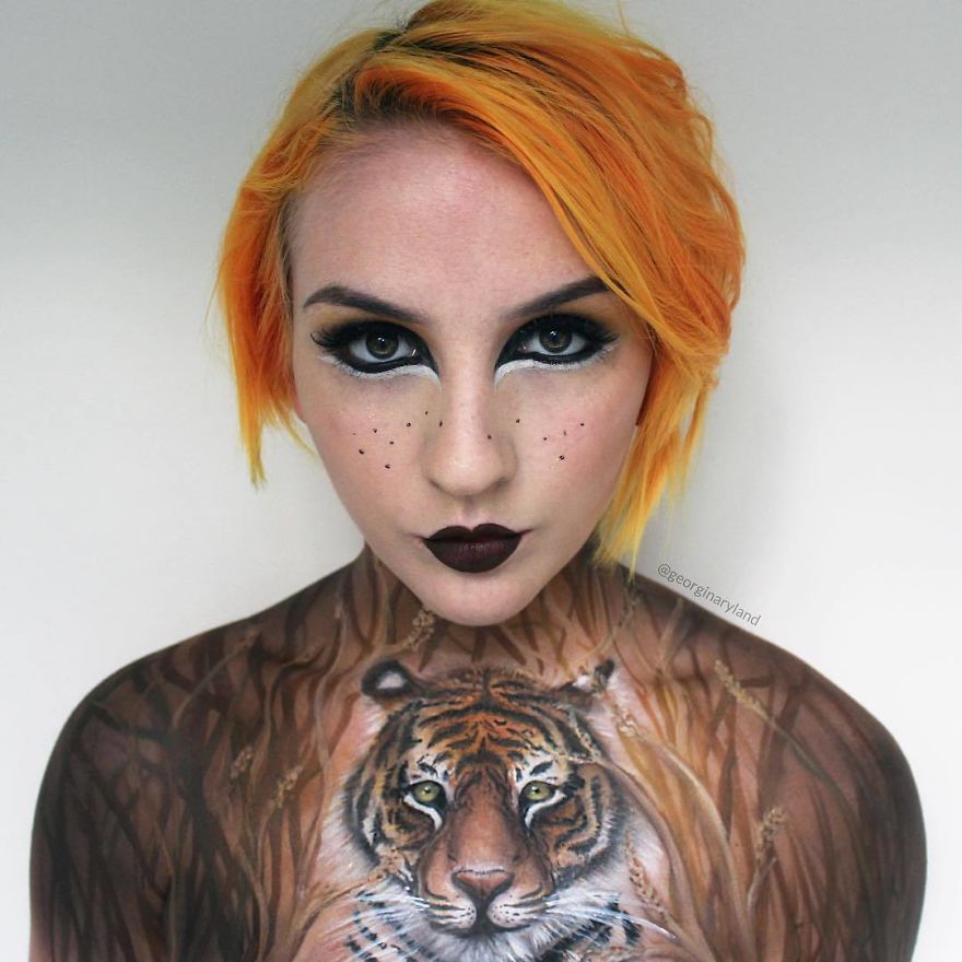 Makeup Artist Georgina Ryland Is Using Her Body As A Canvas On Instagram Creating True Masterpieces