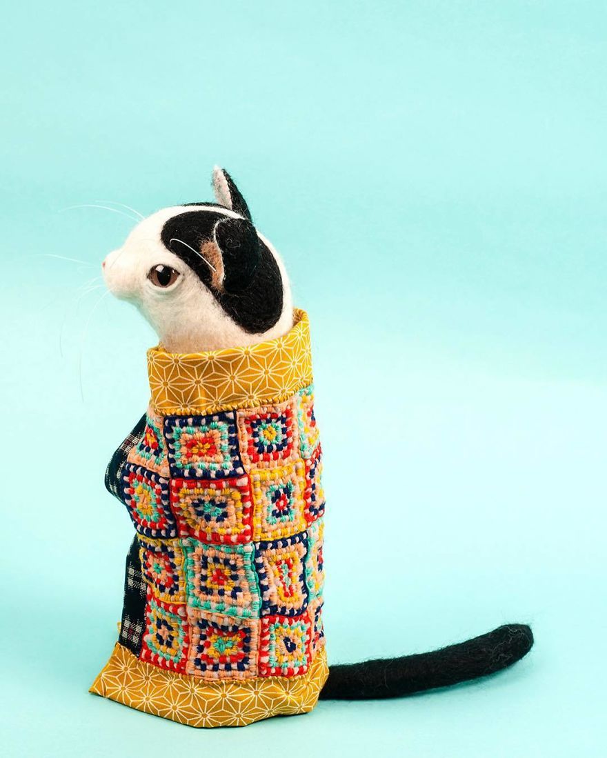 You Will Surely Want To Have A-Meet The Friendly Animals Made In Felt By The Artist Cat Rabbit
