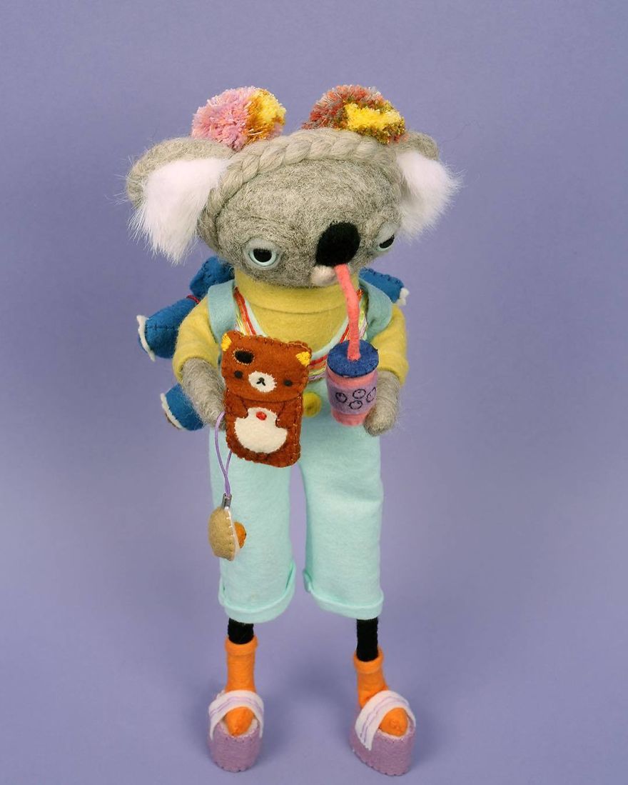 You Will Surely Want To Have A-Meet The Friendly Animals Made In Felt By The Artist Cat Rabbit