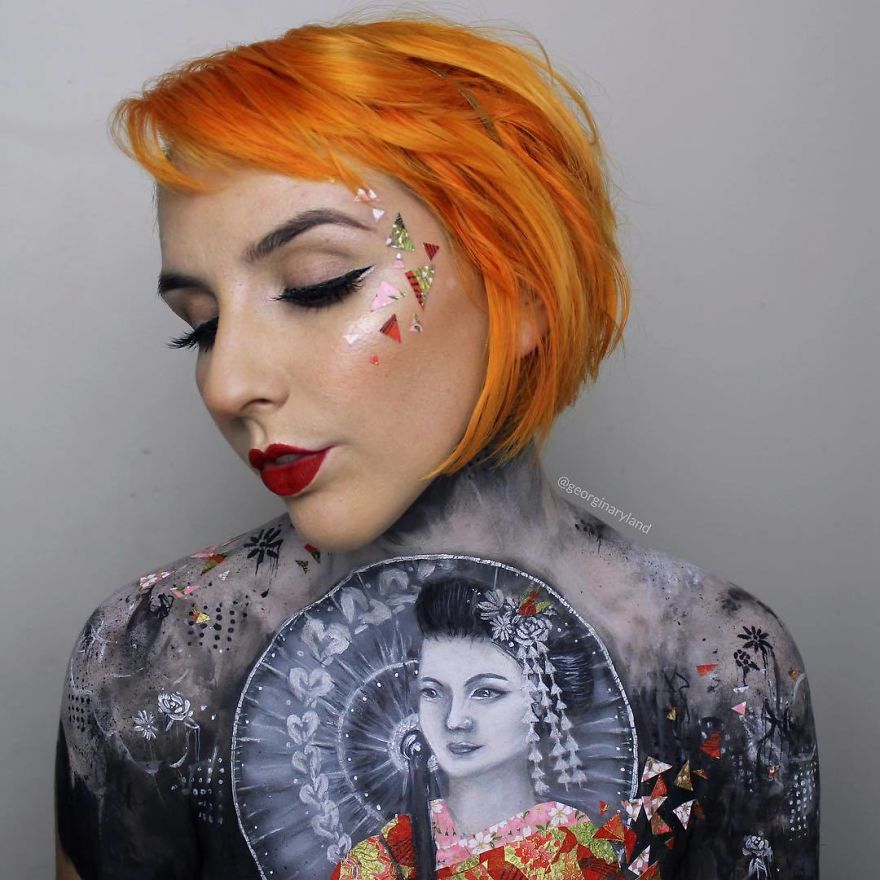 Makeup Artist Georgina Ryland Is Using Her Body As A Canvas On Instagram Creating True Masterpieces