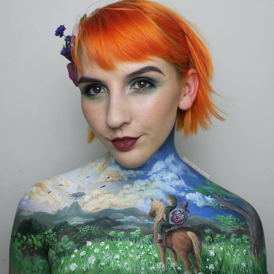 Makeup Artist Georgina Ryland Is Using Her Body As A Canvas On Instagram Creating True Masterpieces