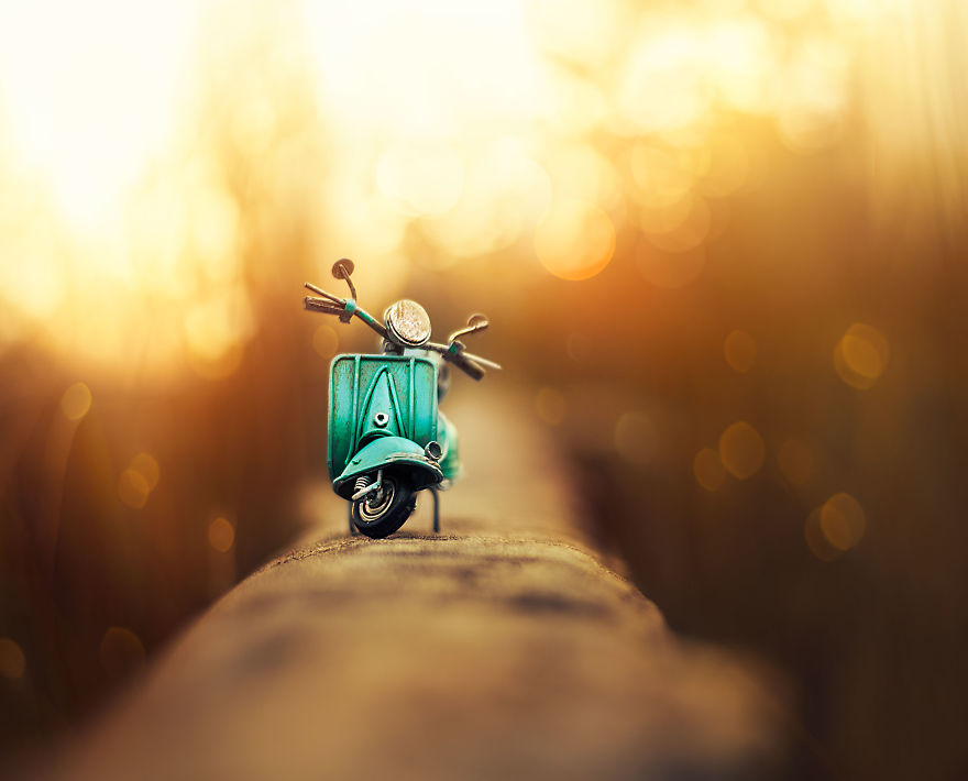 I Create Whimsical Images Using Miniature Model Cars