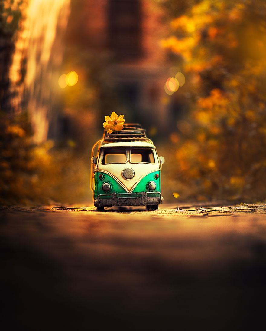 I Create Whimsical Images Using Miniature Model Cars