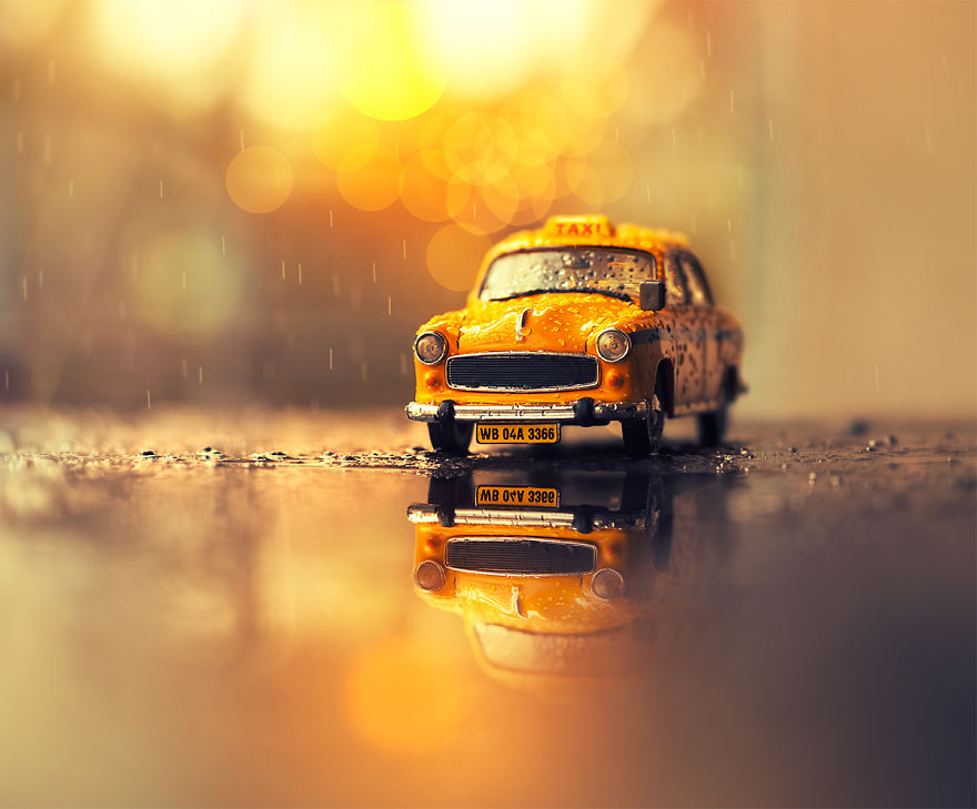 I Create Whimsical Images Using Miniature Model Cars