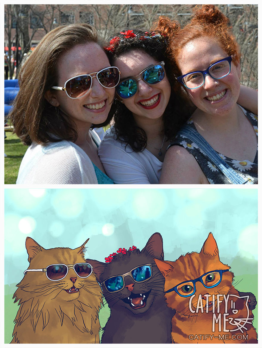 Digital Artist Turns Regular People Into Amazing Cats