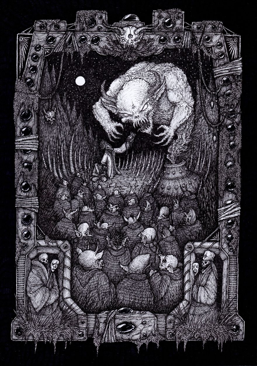 18 Awesomely Detailed Dark Fantasy Drawings