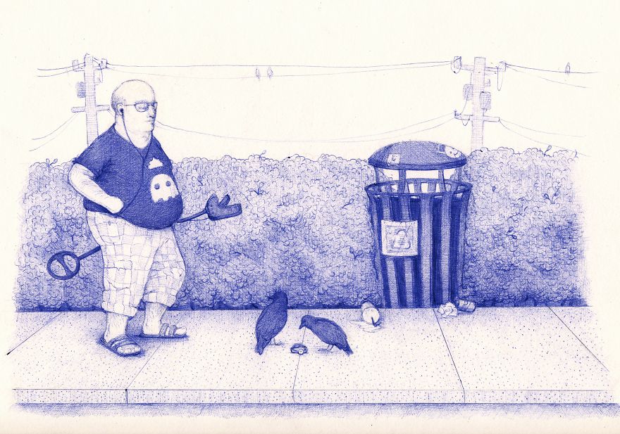 I'm Creating A Collection Of Little Vignettes With A Pen That Play With Our Relationship With Tech