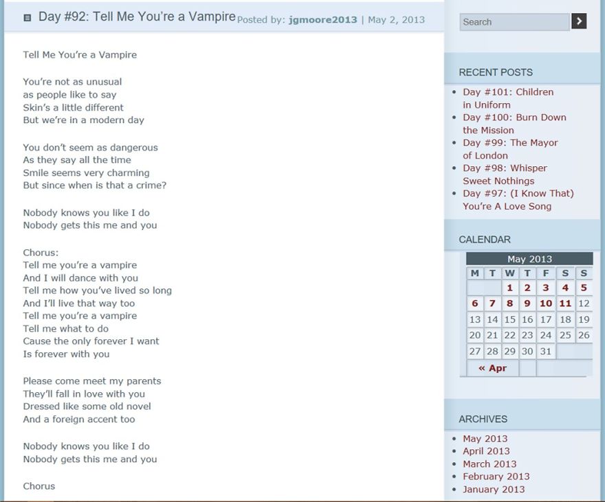 I Wrote One New Song Lyric A Day For 101 Days, And Now They're Available For Anyone To Use
