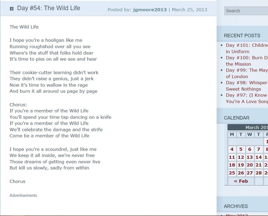 I Wrote One New Song Lyric A Day For 101 Days, And Now They're Available For Anyone To Use I Wrote One New Song Lyric A Day For 101 Days, And Now They're Available For Anyone To Use