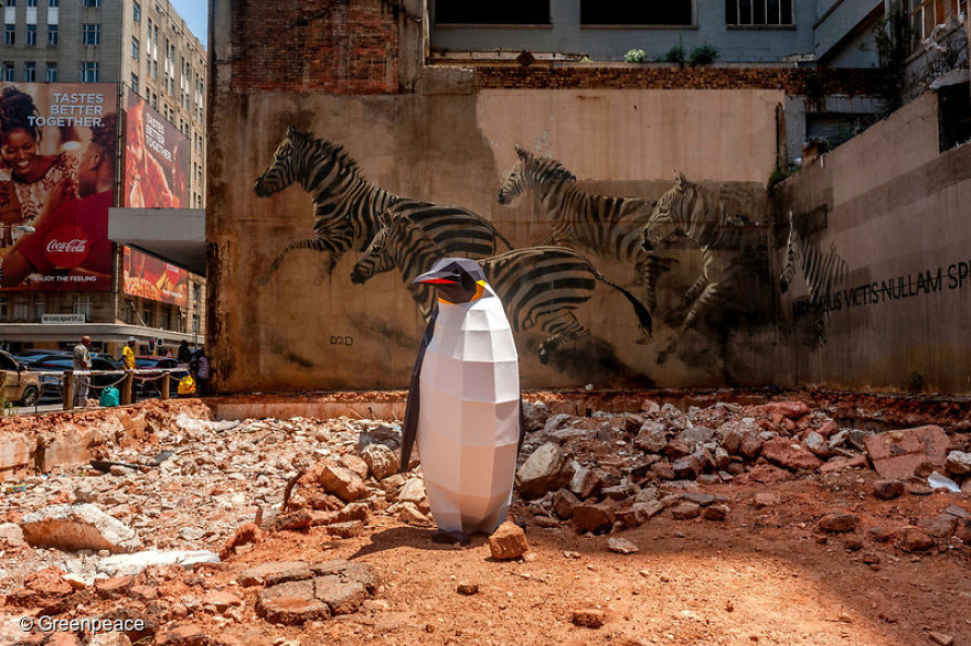 Paper Penguins Pop Up Around World To Share Urgent Message About Their Home Paper Penguins Pop Up Around World To Share Urgent Message About Their Home