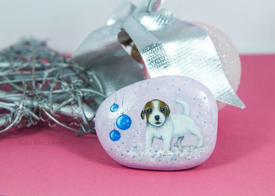 I Painted Cute Dogs On Sea Stones To Celebrate The Year Of The Dog