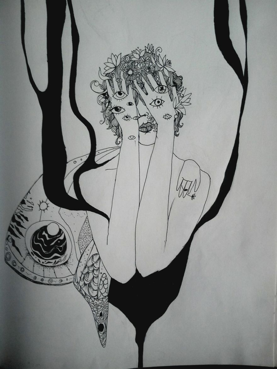 I Create Ink Drawings Since 2015 To Express My Feelings I Create Ink Drawings Since 2015 To Express My Feelings