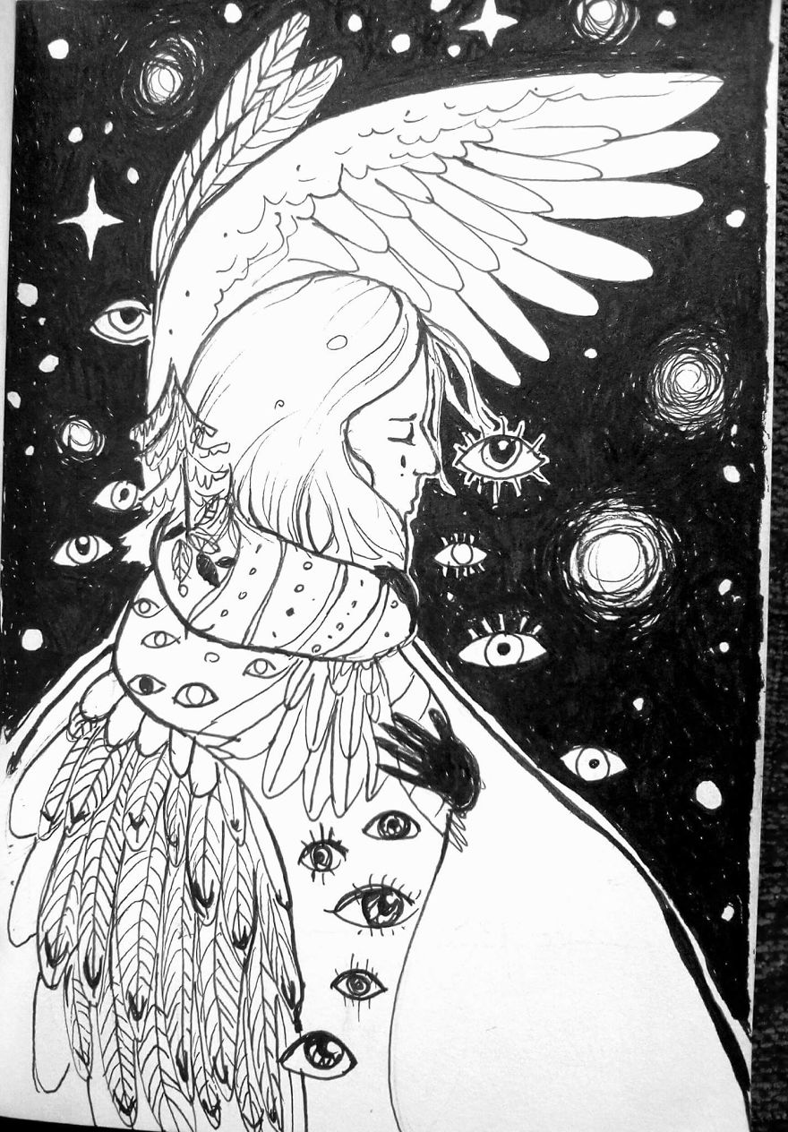 I Create Ink Drawings Since 2015 To Express My Feelings I Create Ink Drawings Since 2015 To Express My Feelings