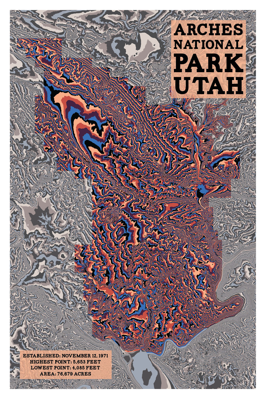 I Made A Series Of National Park Topography Prints I Made A Series Of National Park Topography Prints