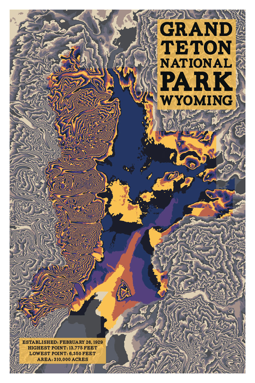 I Made A Series Of National Park Topography Prints