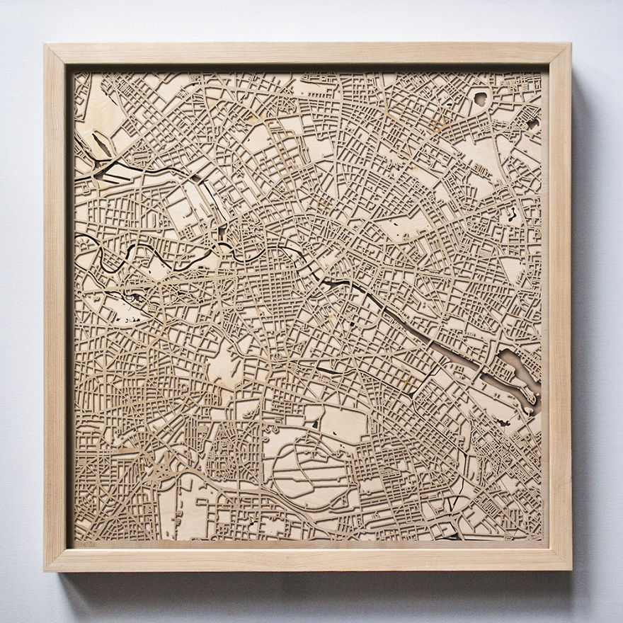 30+ Wooden City Maps That Will Make You Search For Your House!