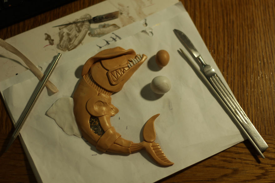 Notepad With A Cowboy Fish In Steampunk Style