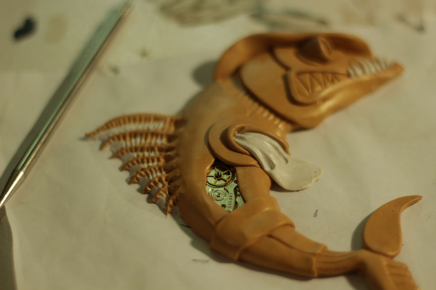 Notepad With A Cowboy Fish In Steampunk Style