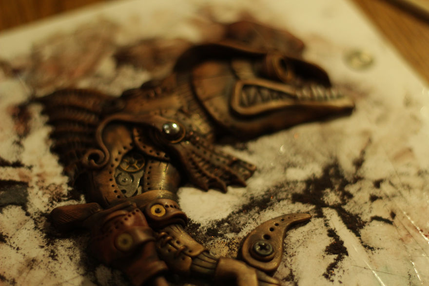 Notepad With A Cowboy Fish In Steampunk Style