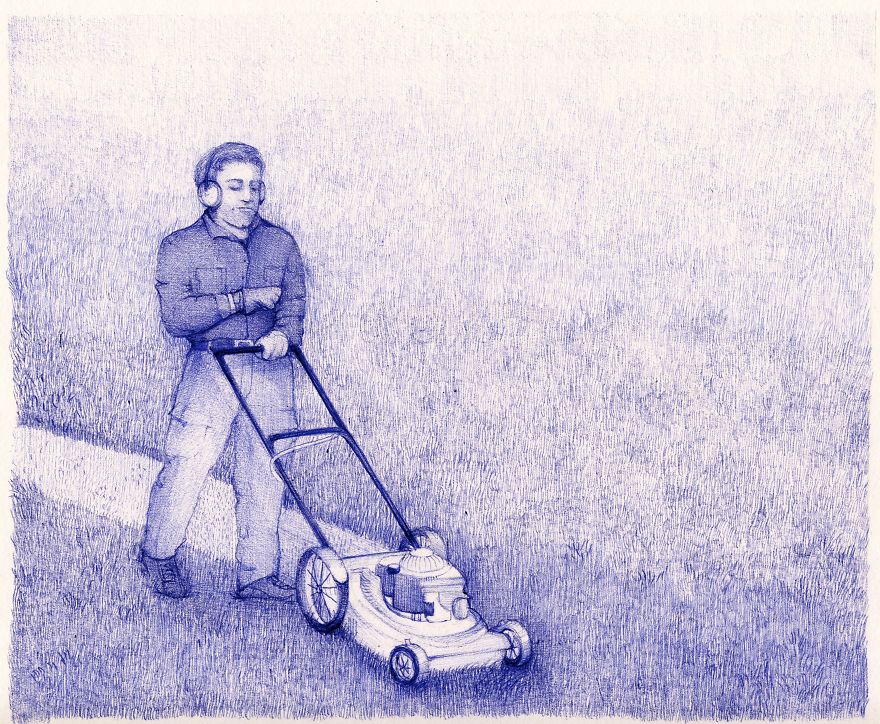 I'm Creating A Collection Of Little Vignettes With A Pen That Play With Our Relationship With Tech