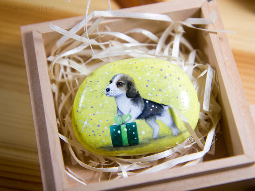 I Painted Cute Dogs On Sea Stones To Celebrate The Year Of The Dog