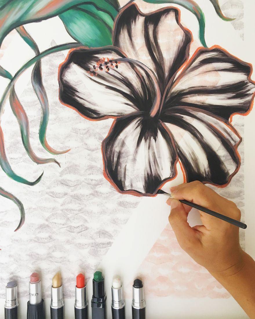 I Use My Lips And Lipsticks To Create These Paintings I Use My Lips And Lipsticks To Create These Paintings