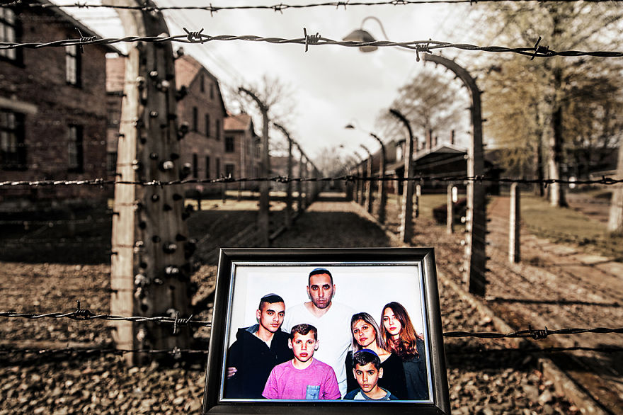 I Placed Photographs Of My Family Throughout Auschwitz, To Document The Life Of 4 Generations Since My Grandmother Survived The Camp