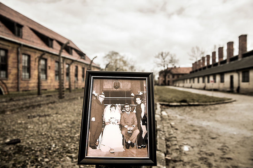 I Placed Photographs Of My Family Throughout Auschwitz, To Document The Life Of 4 Generations Since My Grandmother Survived The Camp