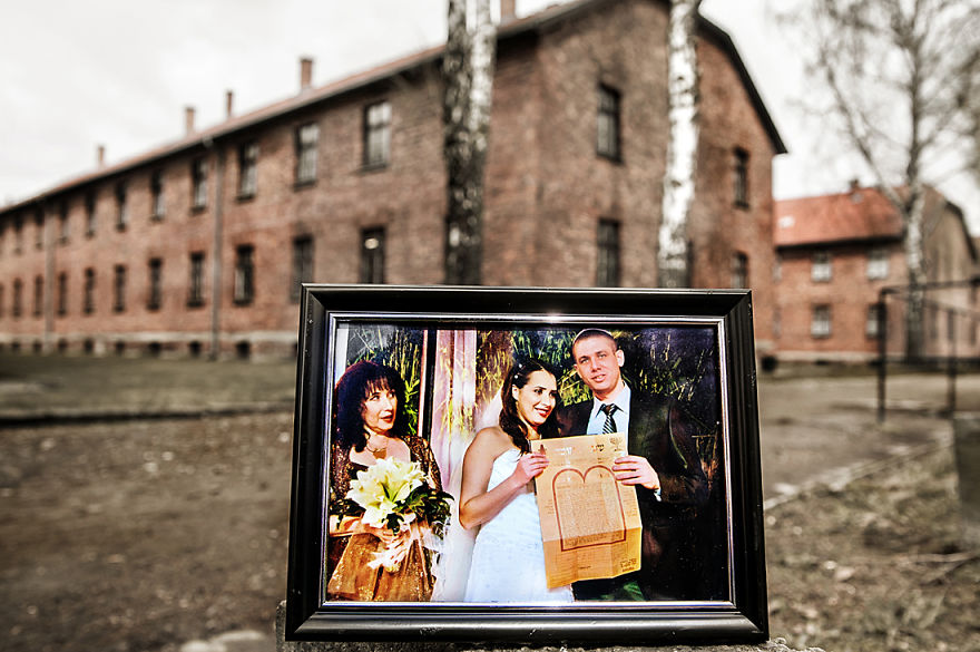 I Placed Photographs Of My Family Throughout Auschwitz, To Document The Life Of 4 Generations Since My Grandmother Survived The Camp
